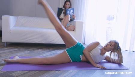 Lesbians Scissoring instead of Doing Yoga