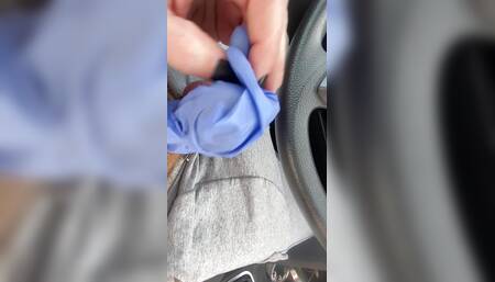 Crack head wanking in car