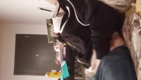 Wife masterbates right before husband gets home.