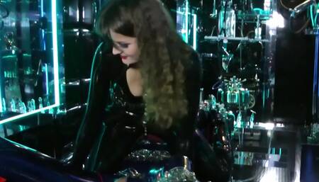 Rubber Slave is tortured in BDSM dungeon by mistress Lady Lilith