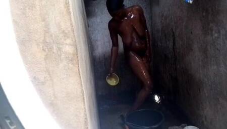 My Ebony Stepsister in The Shower