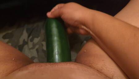 Roommate Doesn't Know I'm Fucking a Cucumber and Listening to Her Pussy Play