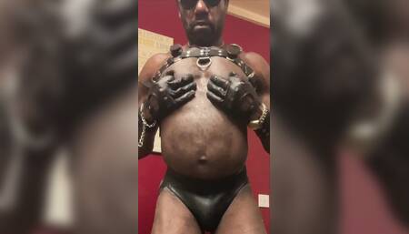 Black Muscle Solo Leather Rubber Kink Wank & Heavy Deload