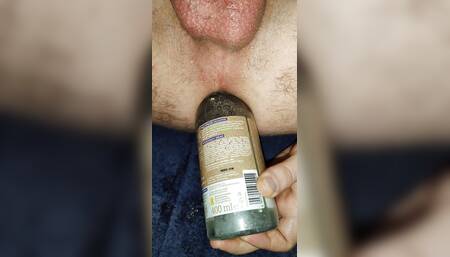 A Big Fat Bottle That My Husband Stole From My Bathroom and Shoves It up His Ass and Jerks off