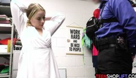 Curvy teen thief busted with a big cock