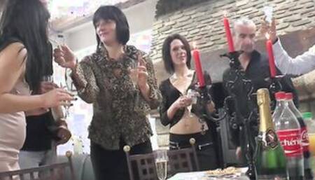 Four horny French ladies fuck their lovers in hot group sex party