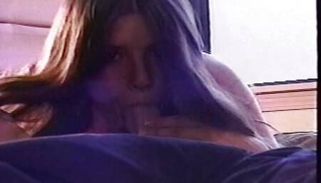 Young slut with hairy pussy got her face and tits covered with cum