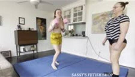 Sassy's topless pov boxing match doesn't end well ft Tru Krave