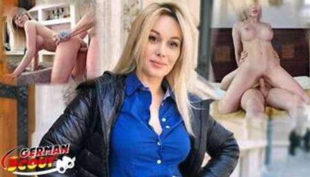 GERMAN SCOUT - Braces Fit MILF Karina King I Real Pickup for Hard Casting Fuck