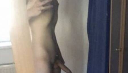 German Boybitch Shows Body Jerks Cock