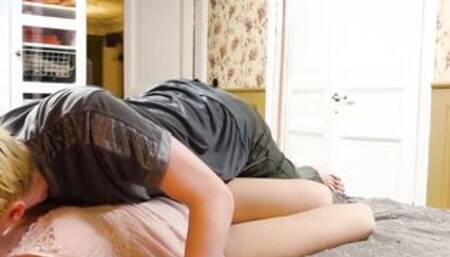 Naughty dude seduces and doggystyle fucks sleepy stepsister