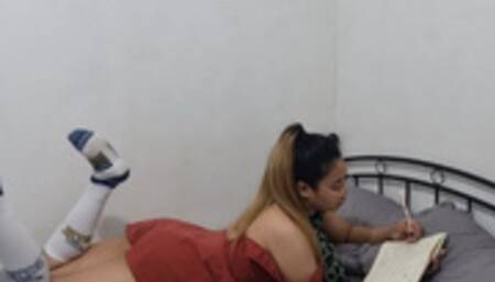 18 yr Old Bunso Pinay Filipina Student - Bunso Nagpatulon Sa Module Nauwe sa kantut