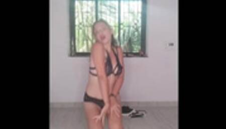 Mia More #015 - Sexy Amateur Housekeper Dancing Striptease and Show Hairy Pussy