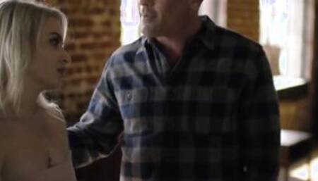 Stepdad licking and fucking petite blonde stepdaughter