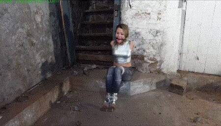 Tiny neighbor girl left strung up in a strict strappado in his basement (MP4 HD 6000kbps)