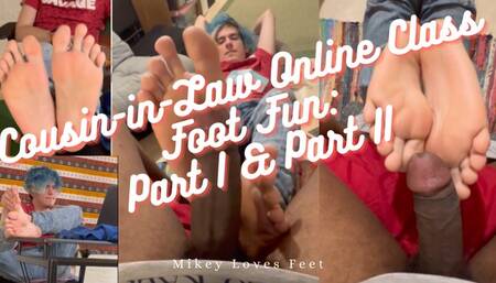 My Cousin-in-Law and his Zoom Class Feet: Part I and Part II- GayFootjob, Male Feet, Male Foot Fetish