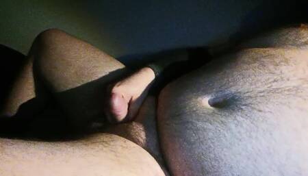 Superchub Jerking of Uncut Cock to Orgasm
