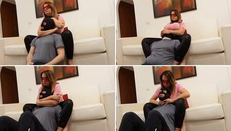 105 - Neck squeezing and handsmother in living room - POV2