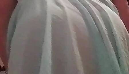 Transparent lingerie and eager for a young cock