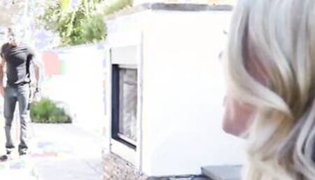 Hot Blonde Candice Dare Sucks Two Big Black Cocks