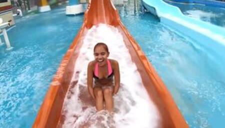 Waterpark fun and hot sex at home after