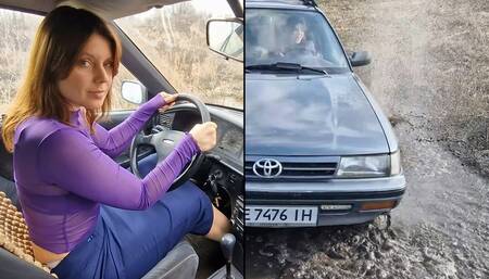 Margot gets stuck in a puddle and breaks her car