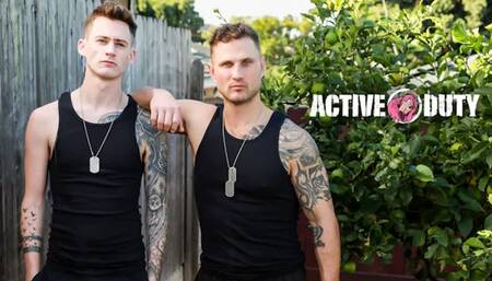 Navy Hunk Flip Fucks AirForce Twink - ActiveDuty