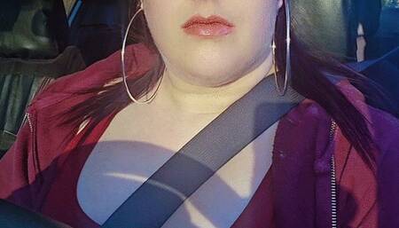 FaceTime POV Domme in a Push Up Bra Smoking While Driving on Bumpy Roads