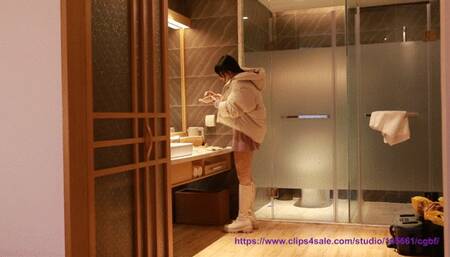 Beautiful yellow smelly cotton socks are tickled