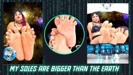 Giantess growth- my soles are bigger than the earth