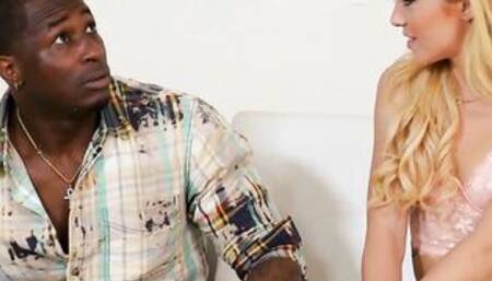 Crazy White Blonde Kali Roses Fucks Big Black Dude