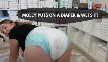 Molly Puts On A Diaper & Wets It