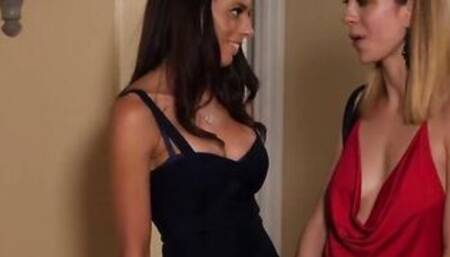Lesbian babe fucking milf with strap on