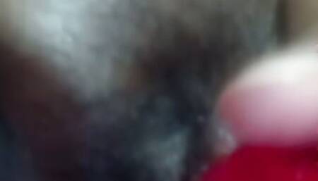 Mature masturbates by video call with dildo.