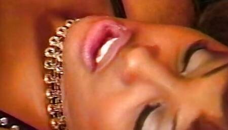 Three marvelous black babes are getting their wet holes screwed by big cock