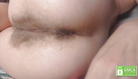 Close up playing with different. Pushing out anal beads without hands from sexy hairy asshole