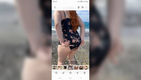 Flash ass public on the beach