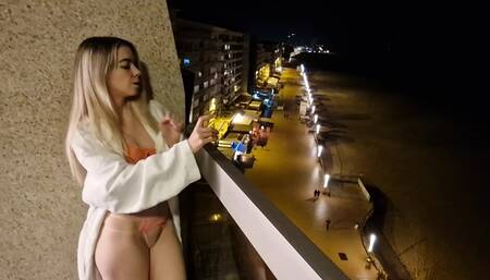 Smoking on a hotel balcony
