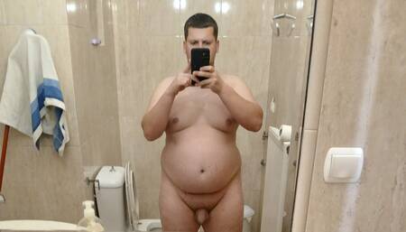 Adult Boy Bored in Bathroom and Play with His Body