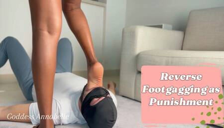 Goddess Annabelle deep foot gag her slave