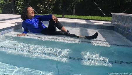 Natalie Is Getting Wet Wearing a Pantsuit
