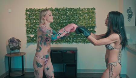 Pretty Girl Boxing Koven vs Ashley (4k)