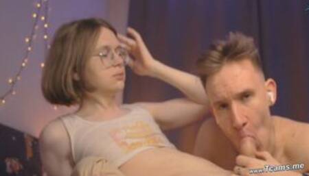 Hot And Sensual Cock Sucking Of Guy To A Shemale