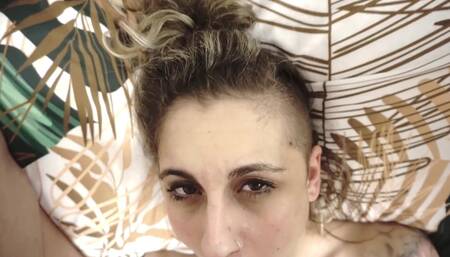 Sucking His Teacher's Cock, Until He Cums in the Beautiful MILF's Mouth.