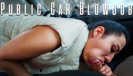 Quickie Public Car Blowjob And Cum Swallow