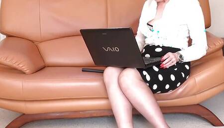 Auntjudys - Busty Mature Redhead Mrs. Red - Naughty Office Video Chat