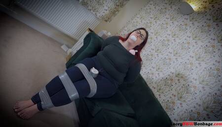 Lacey - Attack of The Bondage Rabbits 4K ( Toys , Tape Gagged , Tape Bondage , Stuffed Toys , OTM Gag , Glasses , BBW Bondage )