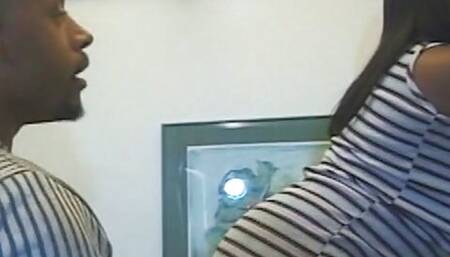 Curvy black slut deep throat BBC