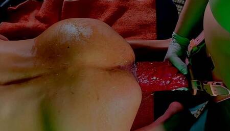 Filling his slutty hole with Mr. Hankey's Theeng!