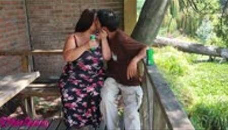 Stepmom and Stepson in Travel Trip - Shower
